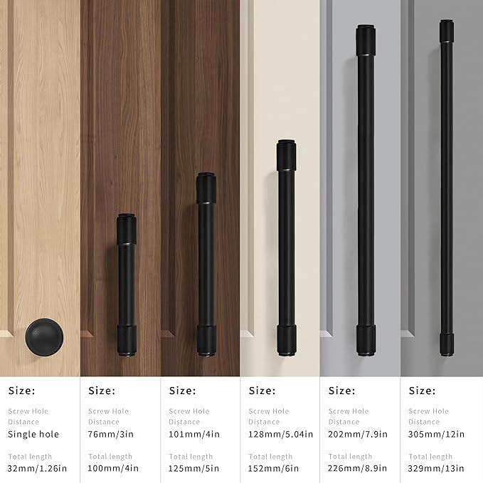 khtumeware 10 Pack Matte Black Cabinet Pulls 8 Inch(203mm) Hole Centers Kitchen Cabinet Handles Cabinet Hardware Kitchen Handles for Cabinets Cupboard Handles Drawer Pulls