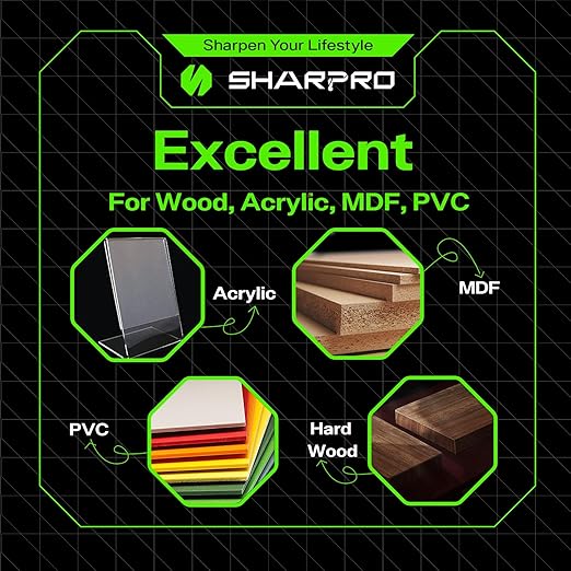 SHARPRO Chamfer Router Bits V Groove O Flute Spiral Router Bit 60 Degree 1/4 Inch Shank CNC Carbide V-bit for Engraving and Chamfering Lettering, Ideal for Wood, Acrylic and PVC