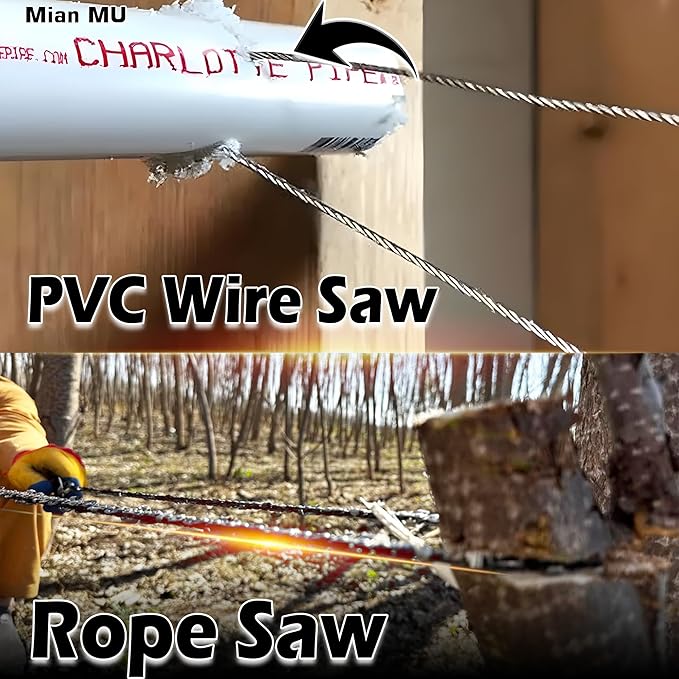 36 Inch Pocket Chainsaw Survival Kit ??Hand Chain Cutting Tool with Wire Cutter, Sharpening File & Storage Box for Camping, Hiking & Outdoor Tree Work