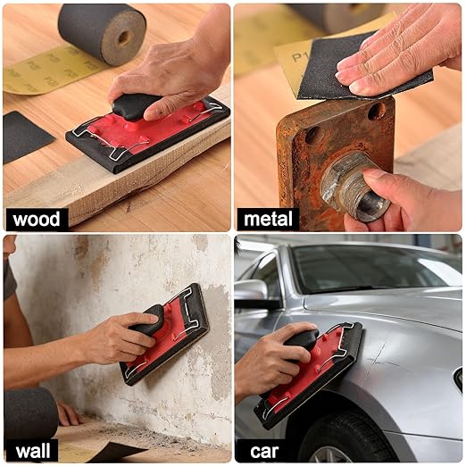 MAXMAN 320 Grit Sandpaper Roll, Silicon Carbide Wet Dry Longboard Sand Paper, 3-2/3" Wide 11 Yard Long Continuous Roll, for Auto, Wood, Metal Sanding Polishing, Hand Sanding Blocks