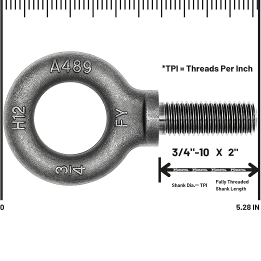 Case of 16 Pcs Lifting Shoulder Eye Bolts 3/4"-10 X 2
