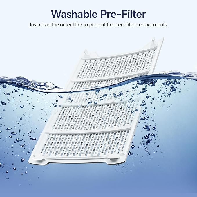 Air Purifiers for Home Large Room up to 2400 Ft짼, Double-Sided HEPA Air Purifier with Washable Pre-filter, Smart WiFi, PM 2.5 Air Quality Monitor, Fan Modo, for Pets Hair, Dust, Pollen, Smoke