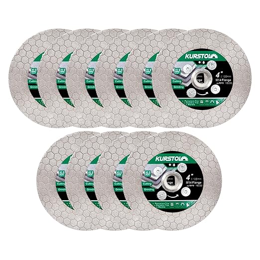 Tile Diamond Saw Blade - 10pcs 4"/105mm Dual-Purpose Diamond Cutting Disc,Angel Grinder Blade Arbor 5/8"-11 Thread for Cutting and Grinding Ceramic Tiles,Porcelain,Granite,Marble