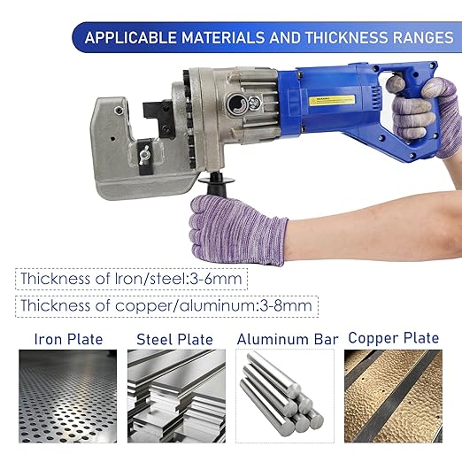 1300W Electric Hydraulic Hole Puncher, 110V Hydraulic Press Punching Tool, Metal Electric Punching Machine with Die 過1/4" 3/8" 1/2" 11/16" 4/5", for Steel, Aluminum, Copper