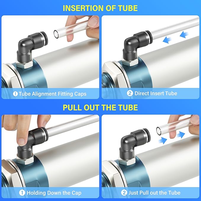 TAILONZ PNEUMATIC Male Elbow 5/32 Inch Tube OD x UNF 10-32 Thread 90 Push to Connect Fittings PL-5/32-U10 (Pack of 2)