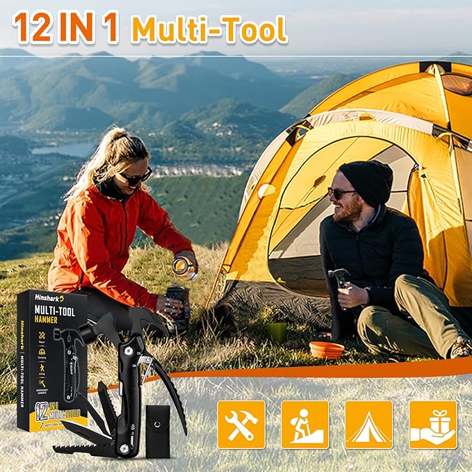 Stocking Stuffers Gifts for Men 12 in 1 Hammer Multitool, Mens Gifts for Christmas, Anniversary Birthday Gifts for Men Dad Husband Him Grandpa, White Elephant Gifts for Adults, Cool Gadgets Tools