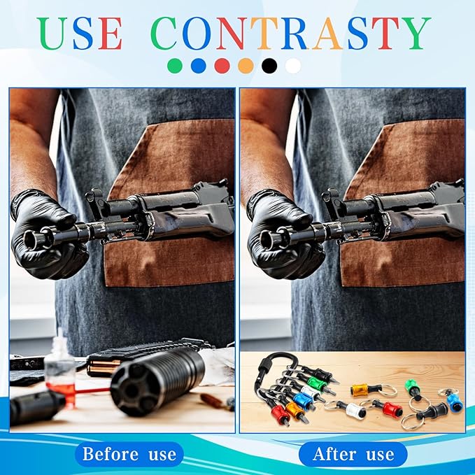 Gisafai 24 Pcs 1/4 Inch Bit Holder Keychain Hex Shank Aluminum Alloy Screwdriver Bits Holder Extension Bar Keychain Screw Adapter Drill Change Handheld Portable(Multicolor)