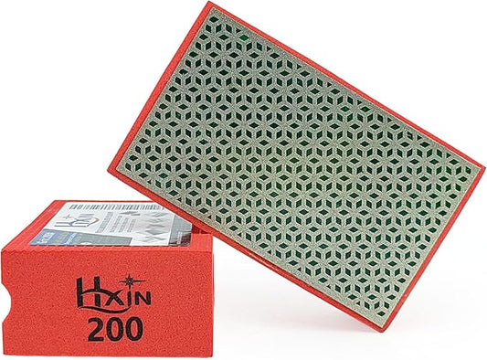 Diamond Hand Polishing Pad Diamond Sanding Block Foam Backed Diamond Sponge Sanding Pads for Wet or Dry Grinding polishing for Granite Marble Stone Tile Glass Ceramic (1, 200# Cubic)