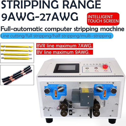 Automatic Wire Stripper Machine, Computer Wire Peeling, Electronic Wire Cutting Machine, Cable Cutting 110V, Multi-Function Button, Touchscreens, 0.5-30mm Stripping Length