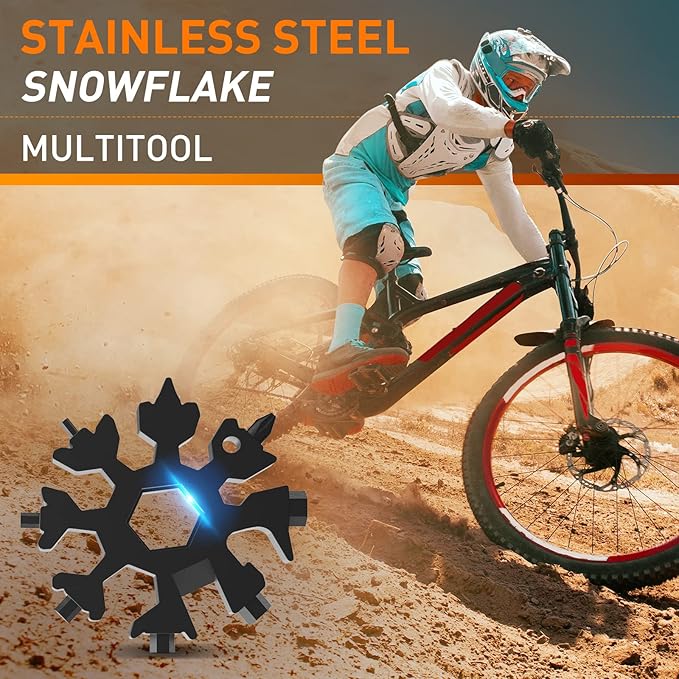 Dusor Gifts for Men Him Dad Husband, 18-in-1 Snowflake Multitool, Stocking Stuffers for Adults, Mens Gifts for Christmas, Gift for Dad Who Want Nothing, White Elephant Gift for Adults, Tools for Men