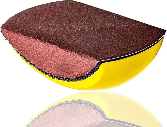 Yakamoz 2Pcs Hand Sanding Blocks, 5 Inch Hook Loop Sanding Block Foam Hand Sander Backing Pads for 5 Inch Hook and Loop Sanding Discs Sandpapers