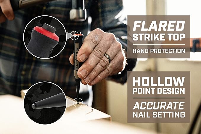 Spec Ops Tools 3-Piece Tool Set, Includes 20 oz Nailing Hammer, 11" Molding Pry Bar, 3-Piece Nail Set, 3% Donated to Veterans