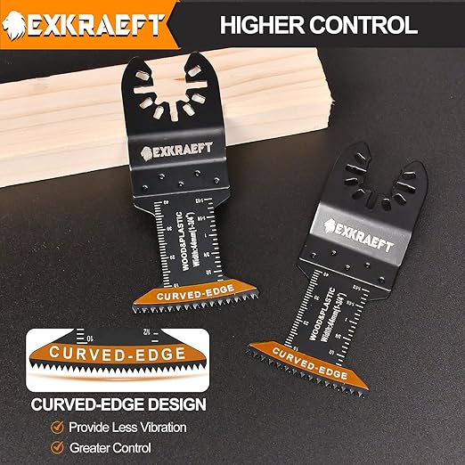 100PCS Curved-Edge Multitool Blades, Titanium Oscillating Tool Blade for Metal, Wood, Plastic, Professional Universal Oscillating Saw Blades Fit Dewalt Milwaukee Ryobi Rockwell Fein