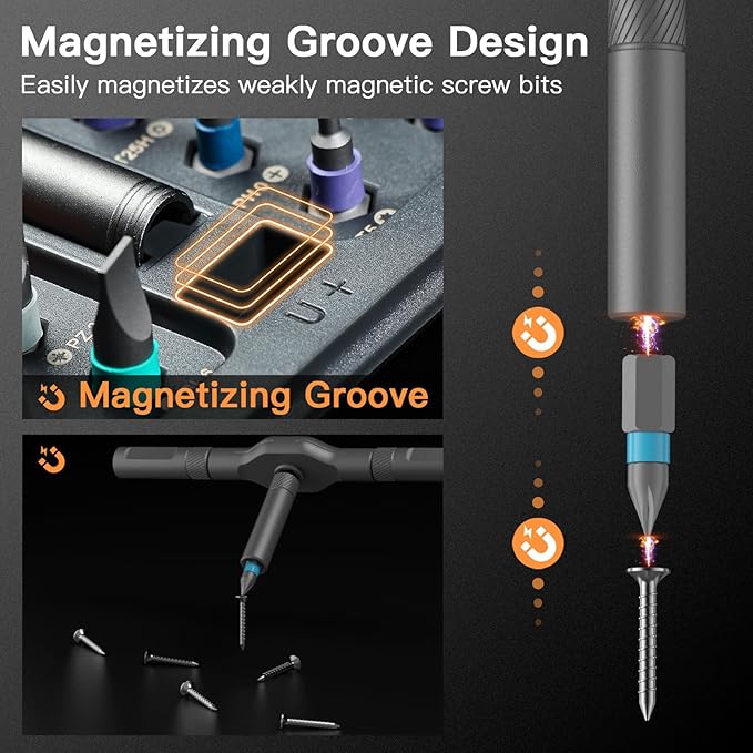 42 in 1 Magnetic Screwdriver Set, DIY Ratchet Screwdriver Set, Multi Bit Magnetic Drive Set with Detachable Ratchet Handle, Portable Compact Repair Tool Kit for Furniture Computer Bicycle
