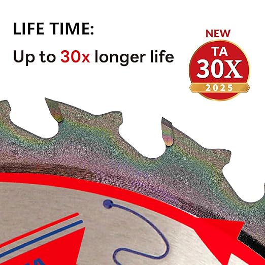 Circular Saw Blades Woodworking TA Series,10" 60-Tooth 5/8" Arbor, for Laminate, Melamine Board, Special Anti-Thermal Adhesion Coating on Cutting Edges -TA,High Finish,Long Life,W10 60T TA
