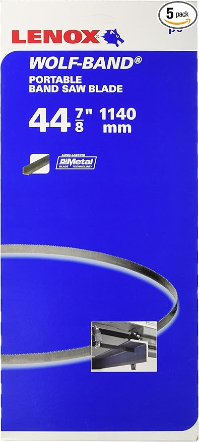 LENOX Tools Portable Band Saw Blades, 44-7/8" x 1/2" x .020", 14 TPI, 5-Pack (8010738PW145)