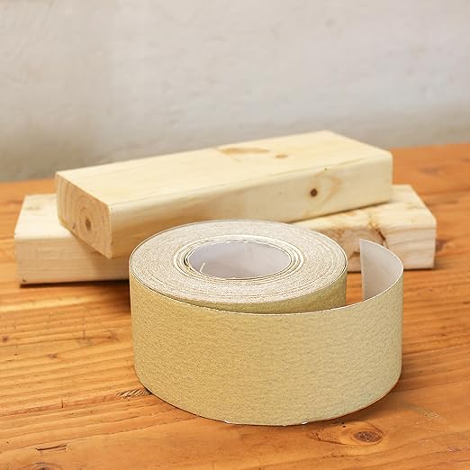 ABN Adhesive Sticky Back 320-Grit Sandpaper Roll 2-3/4in x 20 Yards Aluminum Oxide Golden Yellow Longboard Dura PSA