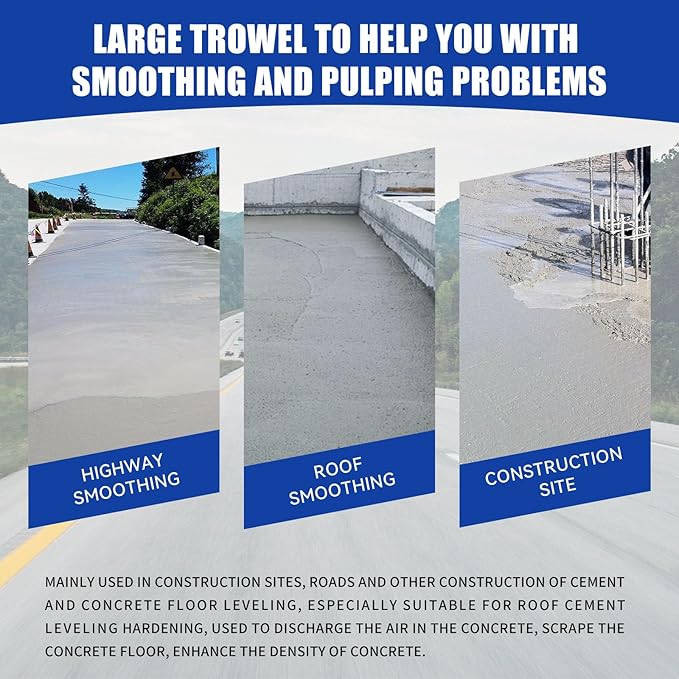 Stainless Steel Concrete Float - 46 x 8" Bull Float Concrete Finishing Tools Kit With 4 x 3.8 Feet Float Handle Concrete Surface Smoothing Tool