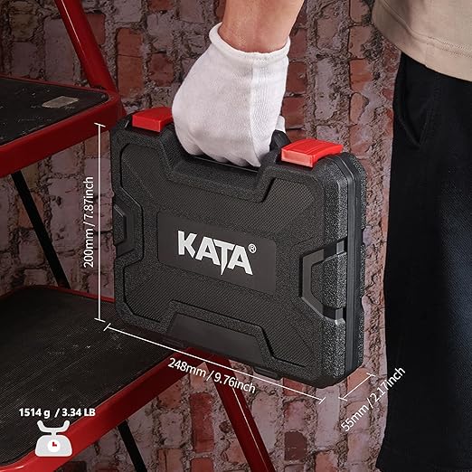 KATA Hole Saw Kit, 20 Pieces Hole Saw Set with 3/4"-6"(19-152mm) 13PCS Saw Blades, 2 Mandrels, 3 Drill Bits, 1 Installation Plate, 1 Hex Key, Ideal for Soft Wood, Plywood, Drywall, PVC, Yellow