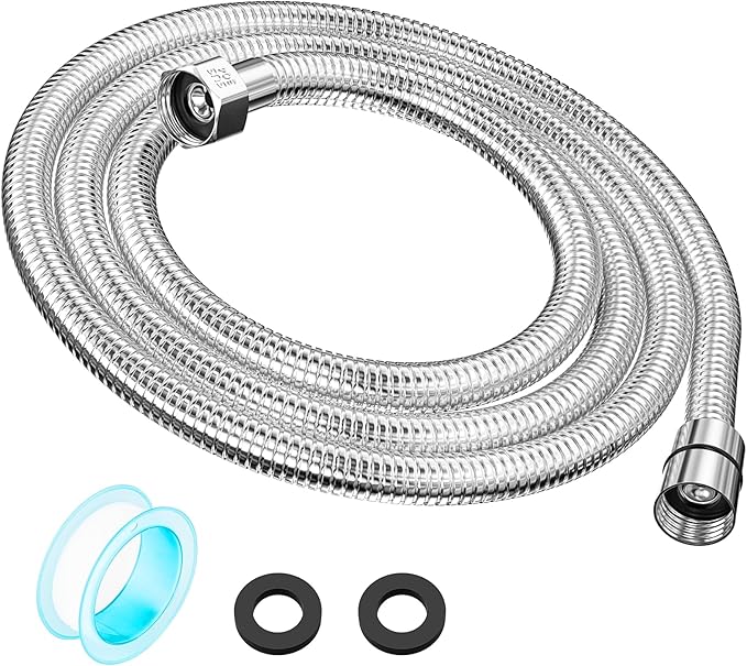 79" Shower Hose, Extra Long 304 Stainless Steel Handheld Shower Head Hose Extension/Replacement, Flexible & Durable, G1/2 Universal Insert & Nut