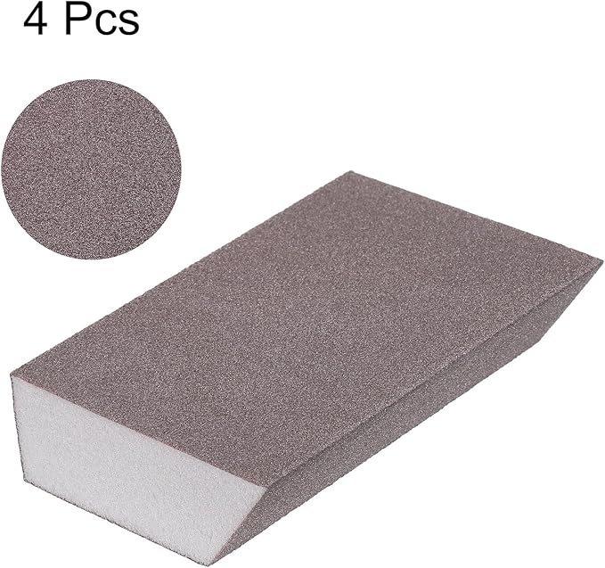 HARFINGTON 4pcs Sanding Sponge Blocks 1000 Grit Sanding Sponge with Angled Edge 4"x2.8"x1", Washable and Reusable Foam Sanding Block for Polishing Kitchen Metal Wood Drywall Home