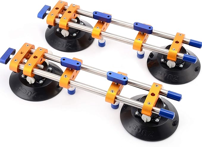 ZUOS A Pairs of Seamless seam Setter with 6" Suction Cups for Seam Joining & Leveling/Professional Countertop, granite竊?Stone, Marble Slab Installation. (double pole 2 PCS)