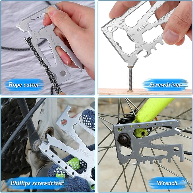 Multitool Credit Card Sized Pocket Tool, 42-in-1 Wallet Multi Tool Card,thicker and harder, Gifts for Dad, Husband, Men - Bottle Opener, Cord Cutter, Screwdriver, Ruler, Scraper etc