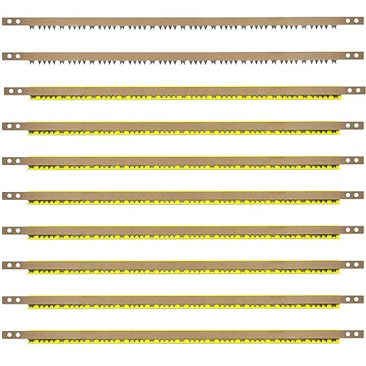 10 Pcs Bow Saw Blade 21 Inch Replacement,Fits Any 21??Bow Saw for Tree Cutting, Green Wood,Super-Hard Alloy Steel (21 Inch)