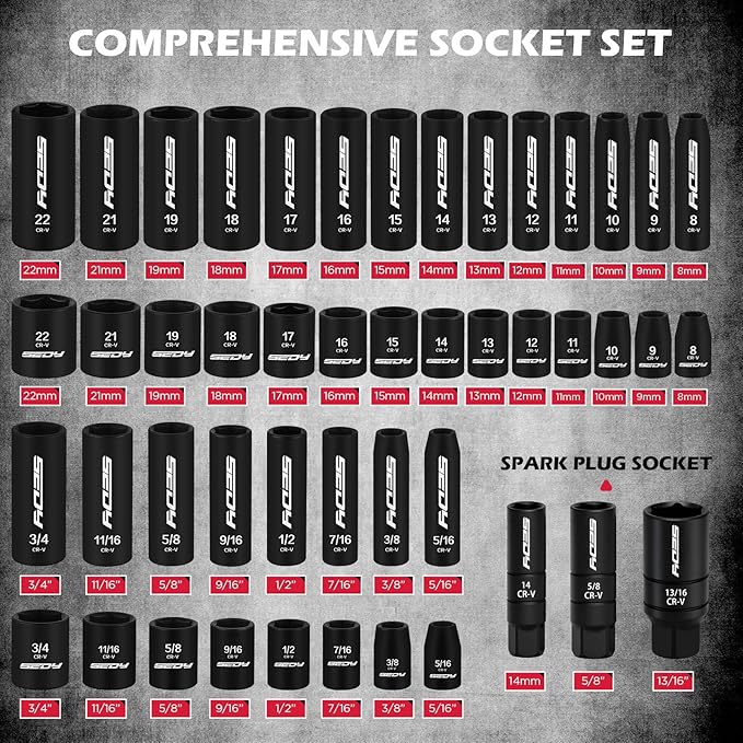 Premium 132-Piece Mechanics Tool Set, SAE/Metric 1/4" & 3/8" Drive Socket Set, Ratcheting Wrenches, Extensions & Adapters, Quick-Release Ratchet, Professional Auto Repair Tool Kit with Storage Case