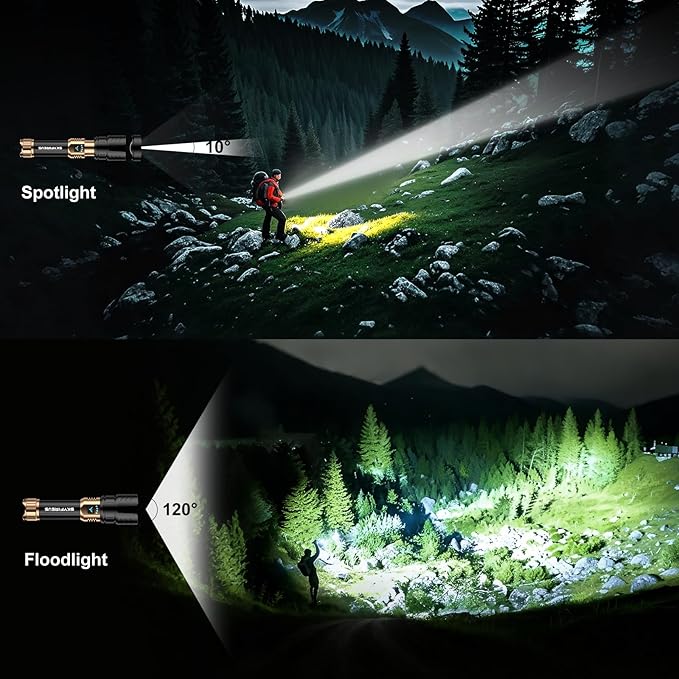 SKYFIRE Rechargeable Flashlight Lens for 1097,Zoomable Waterproof Bright Flash Light Lenses for Camping Essentials Outdoor Home-Only Lens No Flashlight