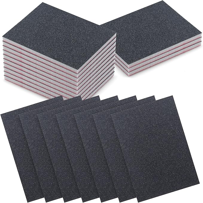 20 Pcs 180 Grit Sanding Sponge, Wet Dry Sanding Block Sandpaper Sponge, Soft Foam Sand Block Washable & Reusable Sanding Pads for Metal Wood Drywall Polishing