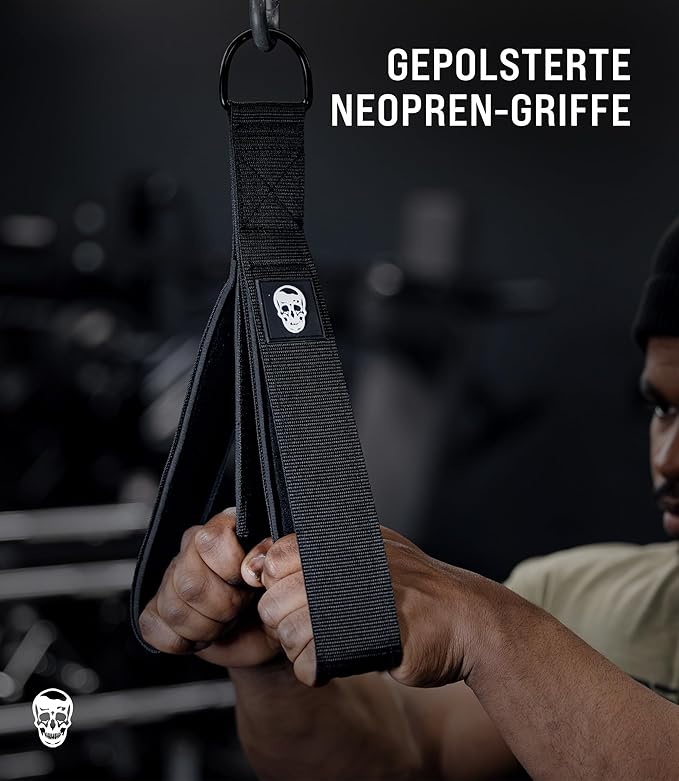 Gymreapers Tricep Rope Cable Attachment - Multi-Workout Tricep Pull Down Cable Attachment - Perfect Gym Cable attachments (3 Lengths Built in One)