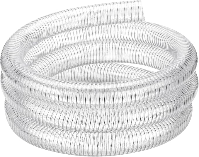 1"id-50ft PVC Reinforced Tubing Steel Wire Suction Flexible Hose Vinyl Tubing Heavy Duty PVC Vacuum Hose Drain Fuel Oil Gas Water for Marine Bilge Pump Pond Spa