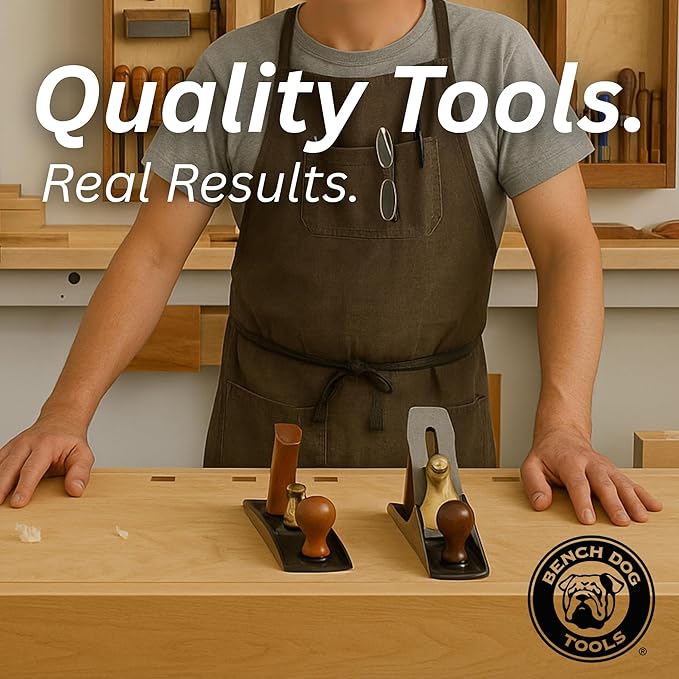 Bench Dog Rabbeting Block Plane – Hand Planer for Wood, Rabbet Plane for Woodworking, Full-Width Blade for Tenons & Clean 90° Corners