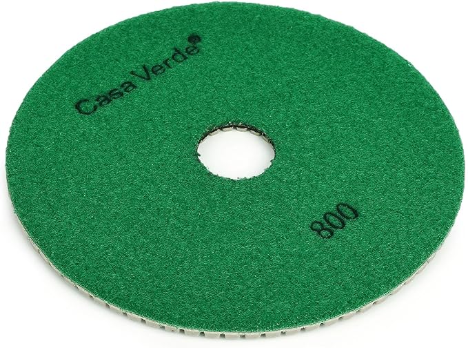 Casaverde Grit 800 Dry Diamond Polishing Pads,7" Granite Marble Polishing Pad for Concrete Marble Quartz Stone Countertop Granite
