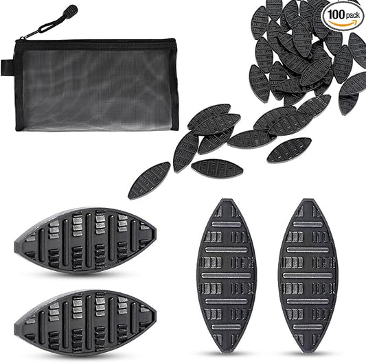100 Pcs PA Biscuit Joiners with Zippered Storage Bag Sturdy Woodworking Joiner Plates Biscuit Joiner Tool for Composite Decking Door Frame Fixing Crafting Furniture & Frame Assembly