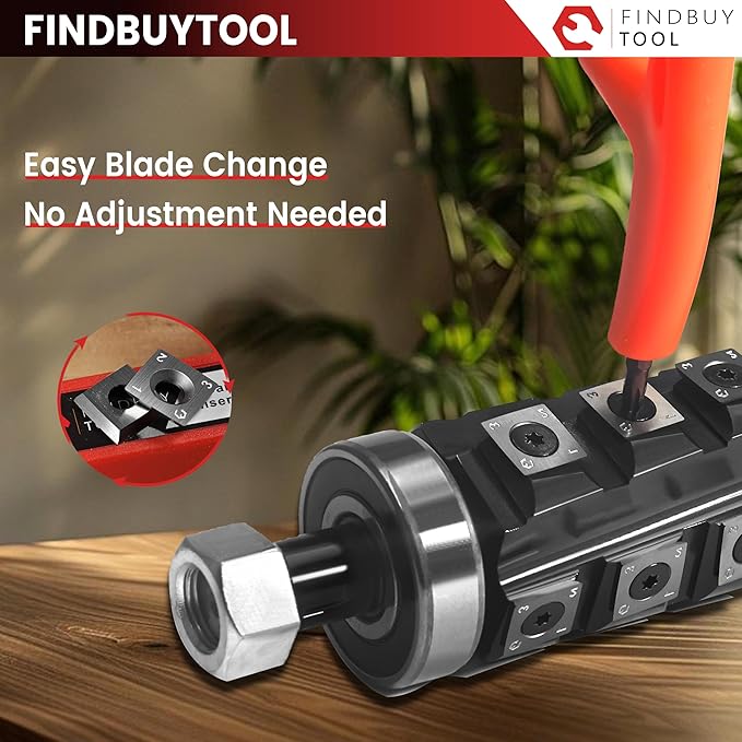 FINDBUYTOOL 13 Inch Helical Cutterhead for DeWalt Planer DW735 DW735X DW735-XE, 4 Rows for DeWalt Thickness Planer, Quiet & Efficient Upgrade Replacement Blade for DW735 Series Planer