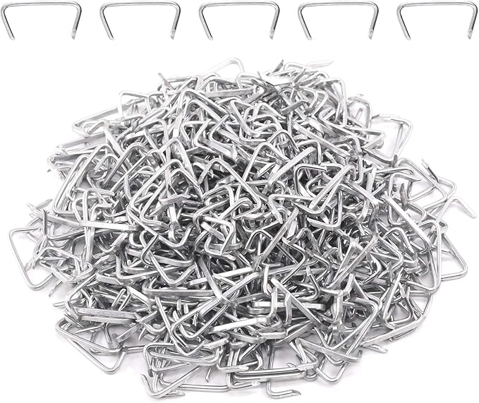Hilitchi Galvanized Steel Hog Rings for Bungee Shock Cords Animal Pet Cages Bagging Traps Sausage Casing Meat Bags Fencing Railing and More(3/4-1000PCS)