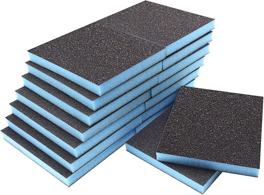 16Pcs 60 Grit Sanding Sponge, Jamiikury Coarse Sanding Blocks Washable and Reusable, Wet Dry Sandpaper Sponge for Wood Metal FurniturePaint and Drywall