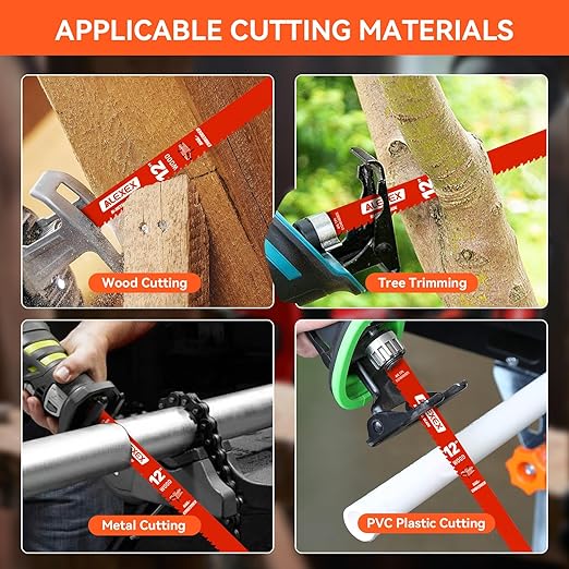 10 Pack 12 Inch 4/6 TPI Reciprocating Saw Blades for Wood and Nail-Embedded Wood Cutting, Bi-Metal Sawzall Blades for Cutting Nail and PVC Pallets etc, for Diablo Sawzall Blades DS1212BW5