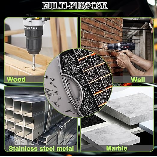 mxuteuk 1095PCS Self Tapping Screws for Metal, #8#10 410 Stainless Steel Truss Head Self Drilling Screws and M2 M3 M4 Carbon Steel Phillips Pan Head Self Tapping Screws for Plastic,Wood