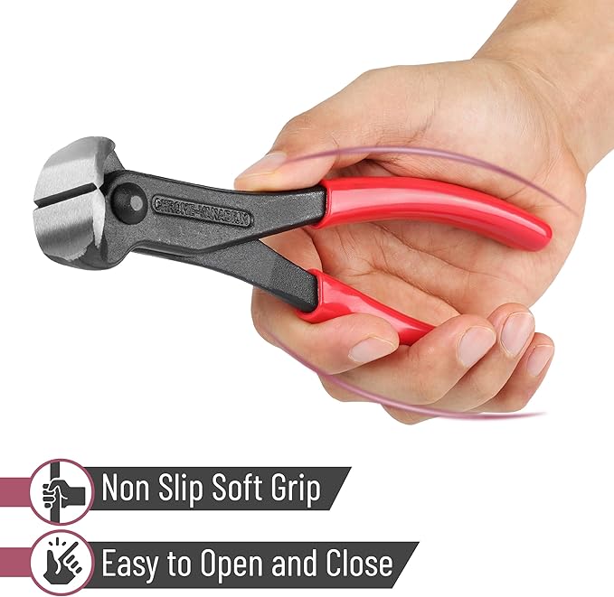 Bates- Nail Puller, 7 Inch, 2 Pack, Blue and Red, Nail Remover Tool, Cutting Pliers, Carpenter Tools, Staple Puller, End Cutting Pliers