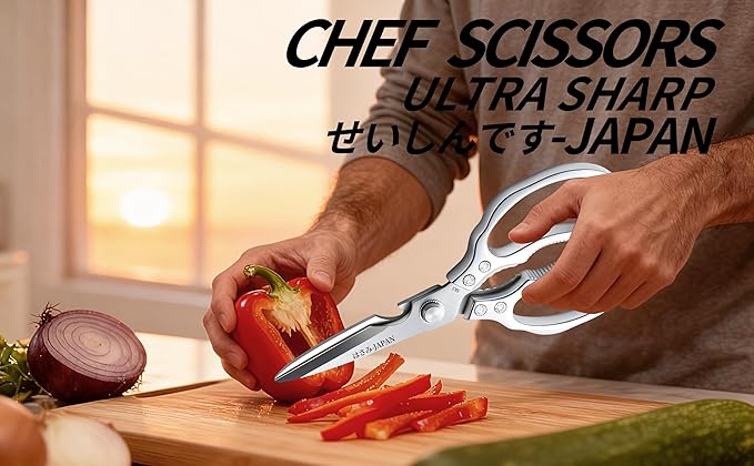 Kitchen Scissors, Multi-All Purpose Japan Kitchen Shears, Heavy Duty Dishwasher Safe Food Scissors for Chicken, Poultry, Fish, Meat & Herbs Christmas Gifts for Men Women Mom Dad