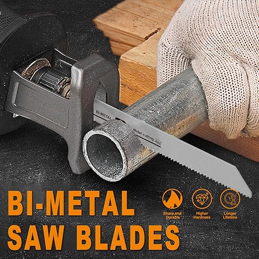 Luckyway Reciprocating Saw Blades Set, Sawzall Blades Set, Metal/Woodcutting Saw Blades, Pruner Saw Blades with Tough Storage Case 32-Piece