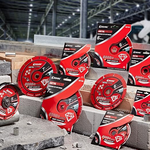 EZARC Diamond Cutting Wheel 7'' x 7/8 Inch for Metal, Cut Off Wheel with 5000+ Cuts on Rebar, Steel, Iron and INOX