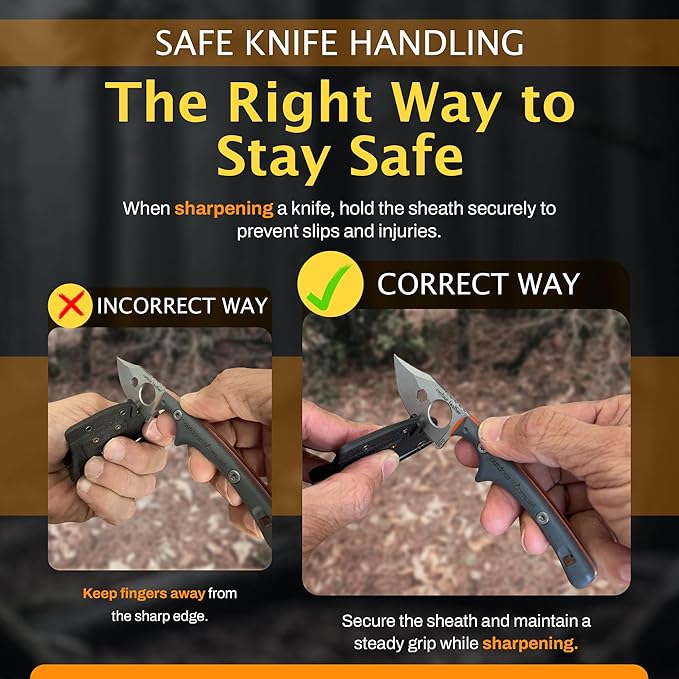 OUTDOOR ELEMENT Contour Feather Survival and Culinary Knives ??VG10 Steel Fixed Blade with Fire Starter, Hex Driver, Knife Sharpener, Sheath & Built in Whistle - Built For Camping & Outdoor Adventure