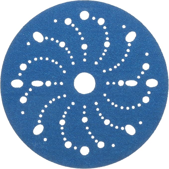 3m 3M-36172 Hookit Blue Abrasive Disc Multi-hole, 6, 80 Grade