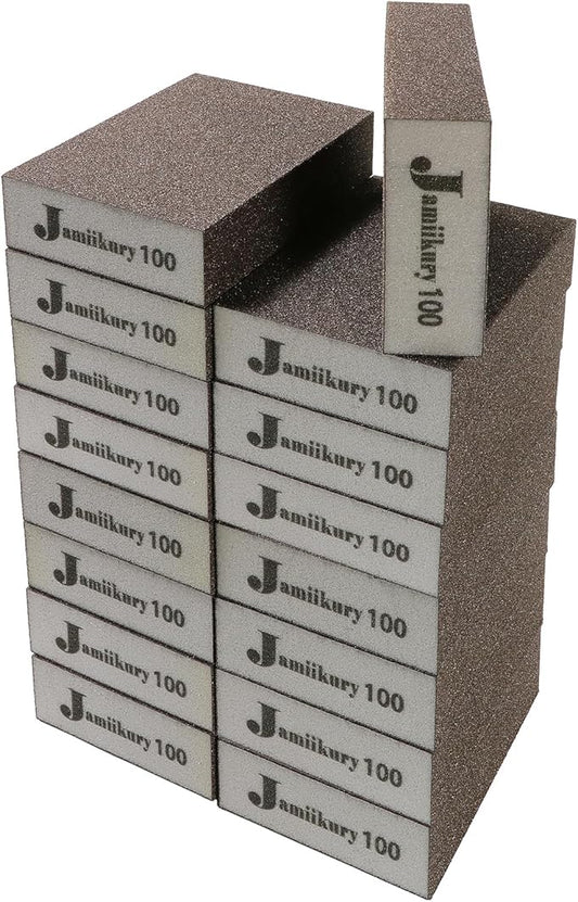 16Pcs 100 Grit Sanding Blocks, Jamiikury Medium Sanding Sponge Washable and Reusable, Wet Dry Sandpaper Sponge for Wood Metal FurniturePaint and Drywall