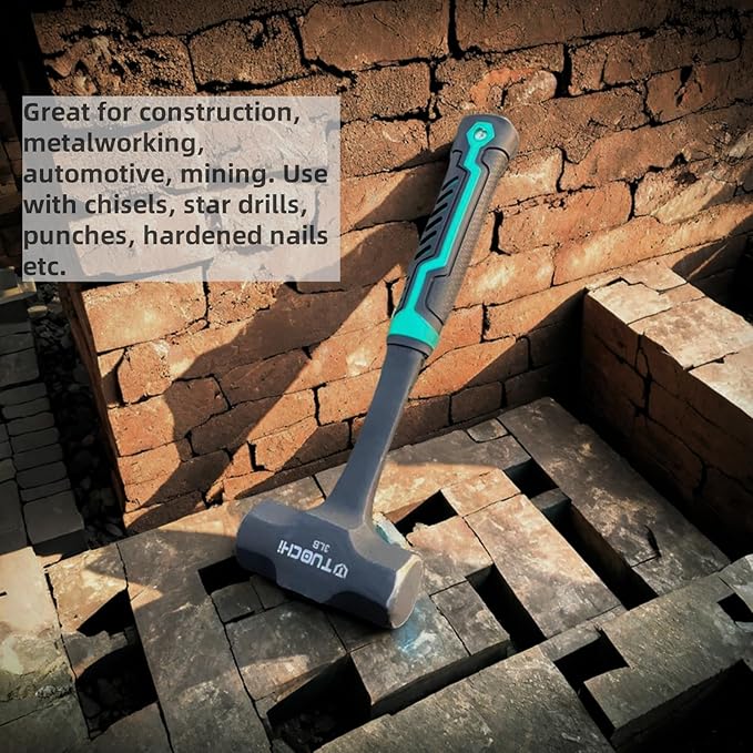 Generic BESTECC 2lb Sledge Hammer, mini Strike Drilling Crack Sledgehammer with No-Slip Cushion Grip 2 Pound