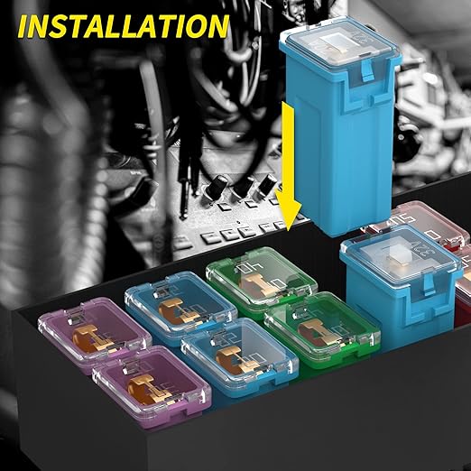 Joinfworld 36 Pcs Jcase Fuse Automotive Tall/Standard and Low Profile Jcase Box Shaped Fuses Assortment Kit (20A, 30A, 40A, 50A, 60A, 80A) for Ford Chevy/GM Nissan and Toyota Pickup Trucks Cars SUVs